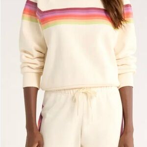 Marine Layer Cloud 9 stripe Antique White Sweatshirt and track pants size L